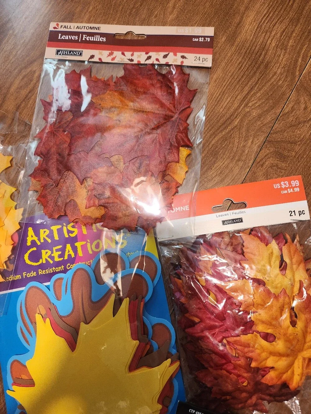 Fall Leaf Decorations - Red, Yellow, Orange